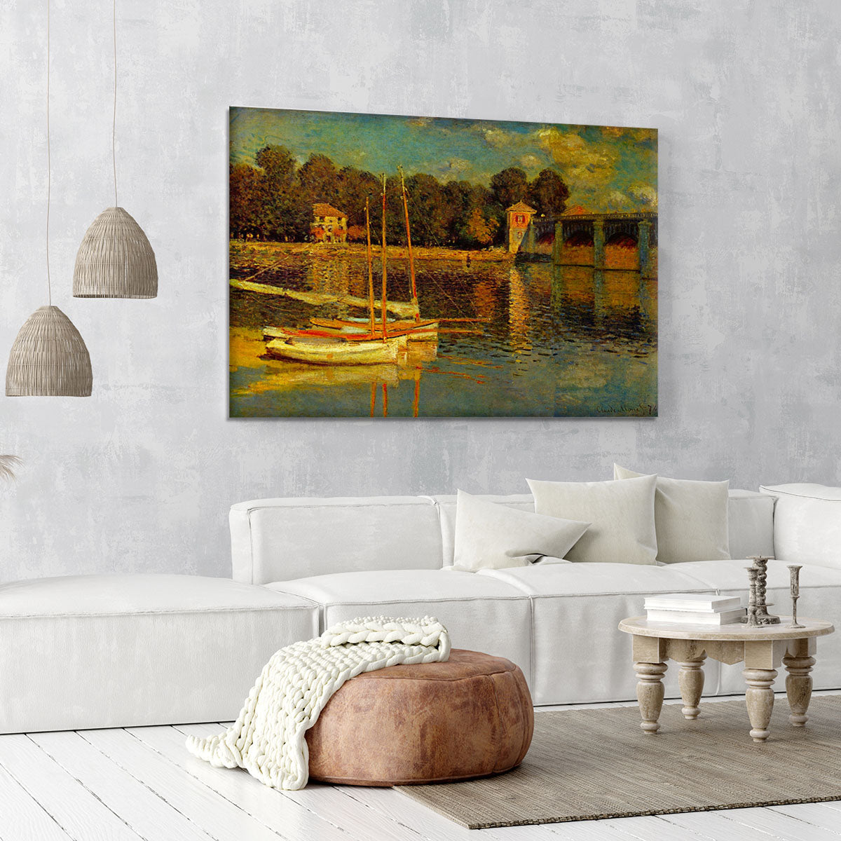 Bridge at Argenteuil by Monet Canvas Print or Poster - Canvas Art Rocks - 6