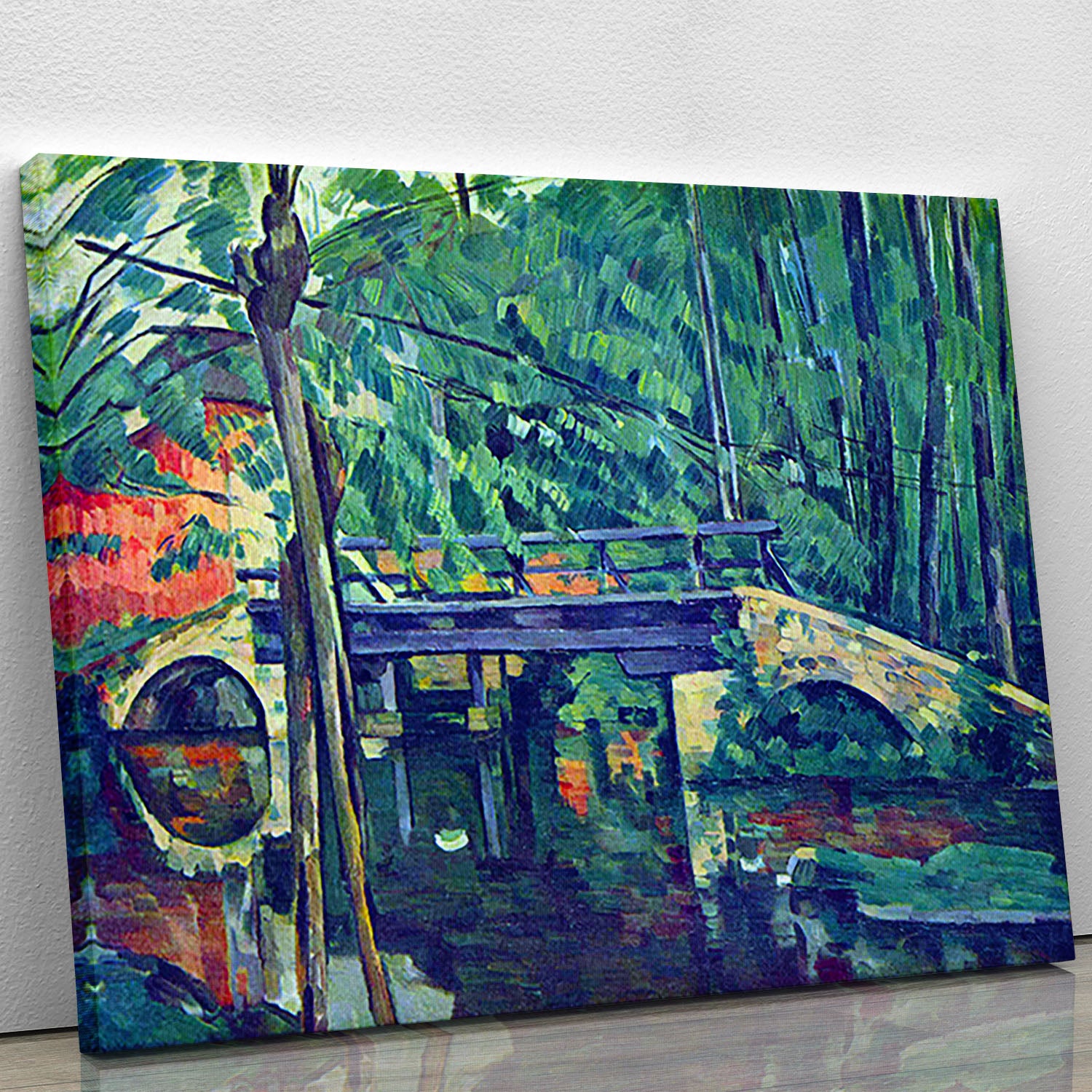 Bridge in the forest by Cezanne Canvas Print or Poster - Canvas Art Rocks - 1