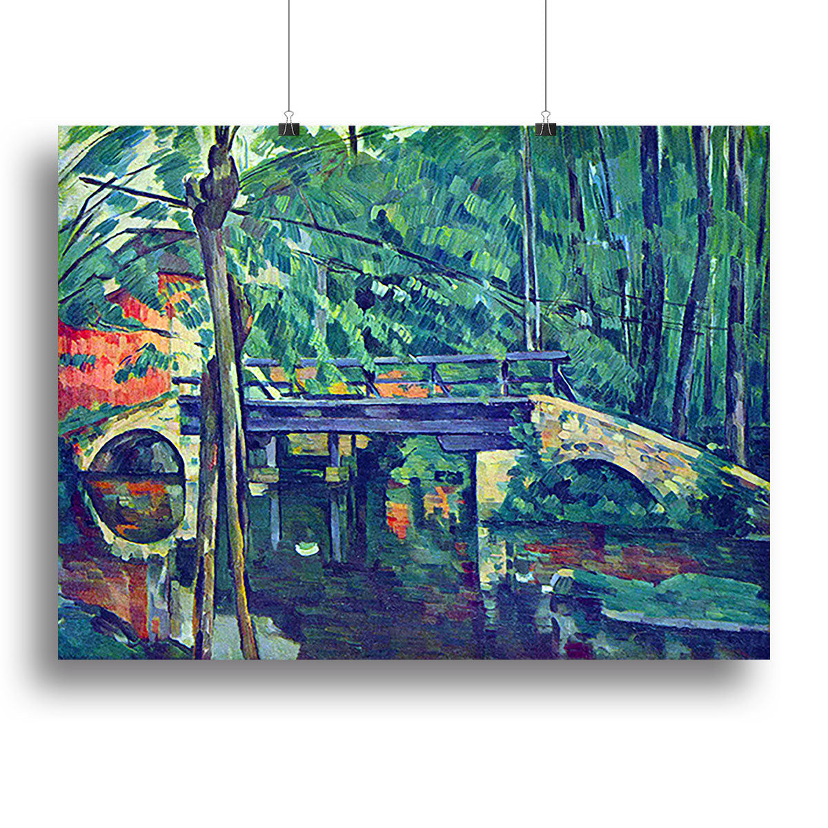 Bridge in the forest by Cezanne Canvas Print or Poster - Canvas Art Rocks - 2