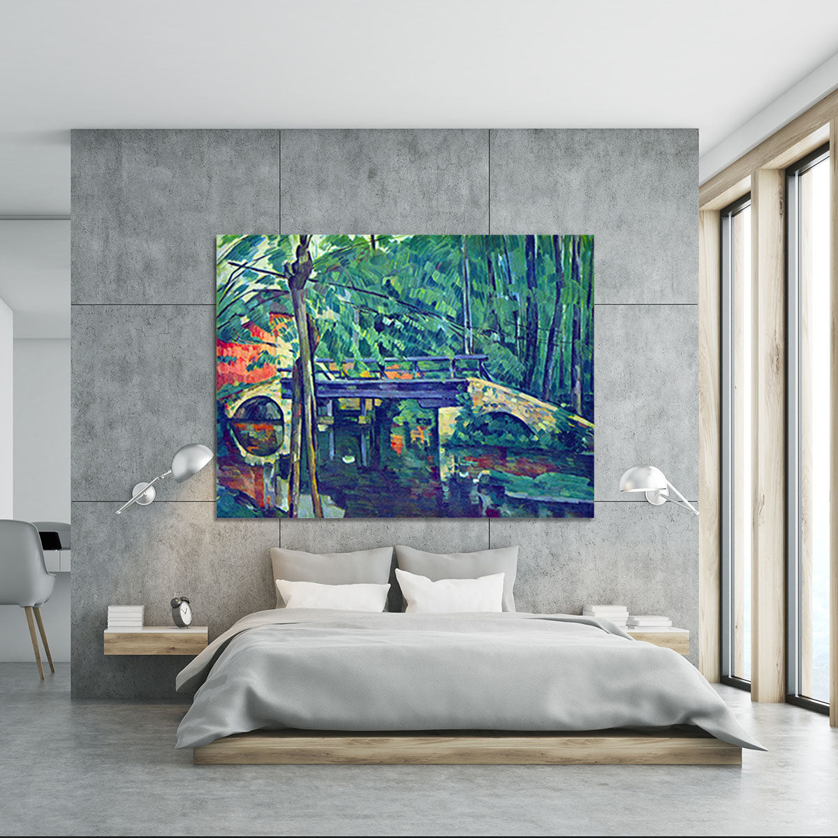 Bridge in the forest by Cezanne Canvas Print or Poster - Canvas Art Rocks - 5