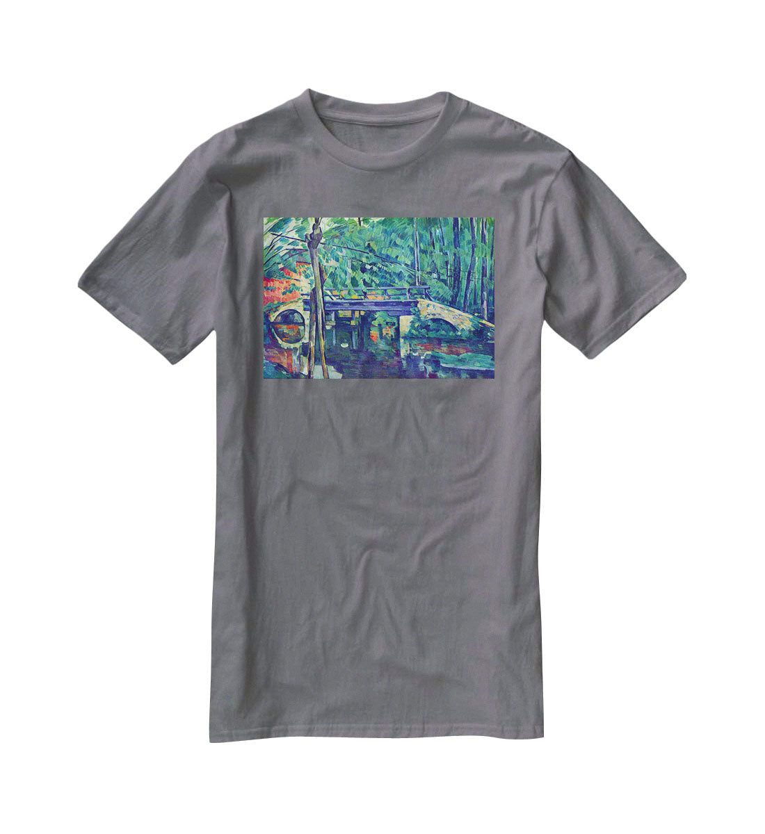 Bridge in the forest by Cezanne T-Shirt - Canvas Art Rocks - 3