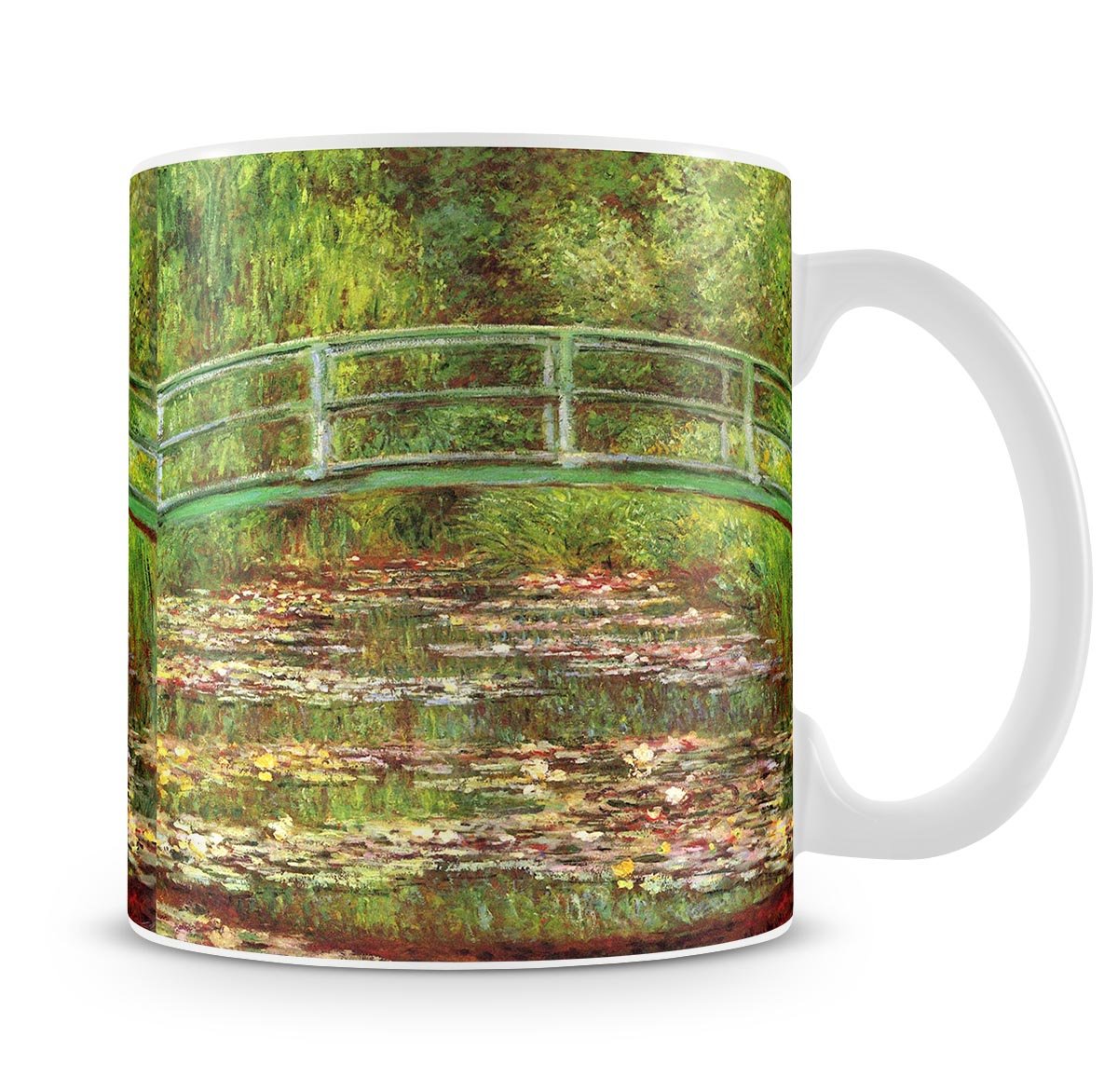 Bridge over the sea rose pond by Monet Mug - Canvas Art Rocks - 4
