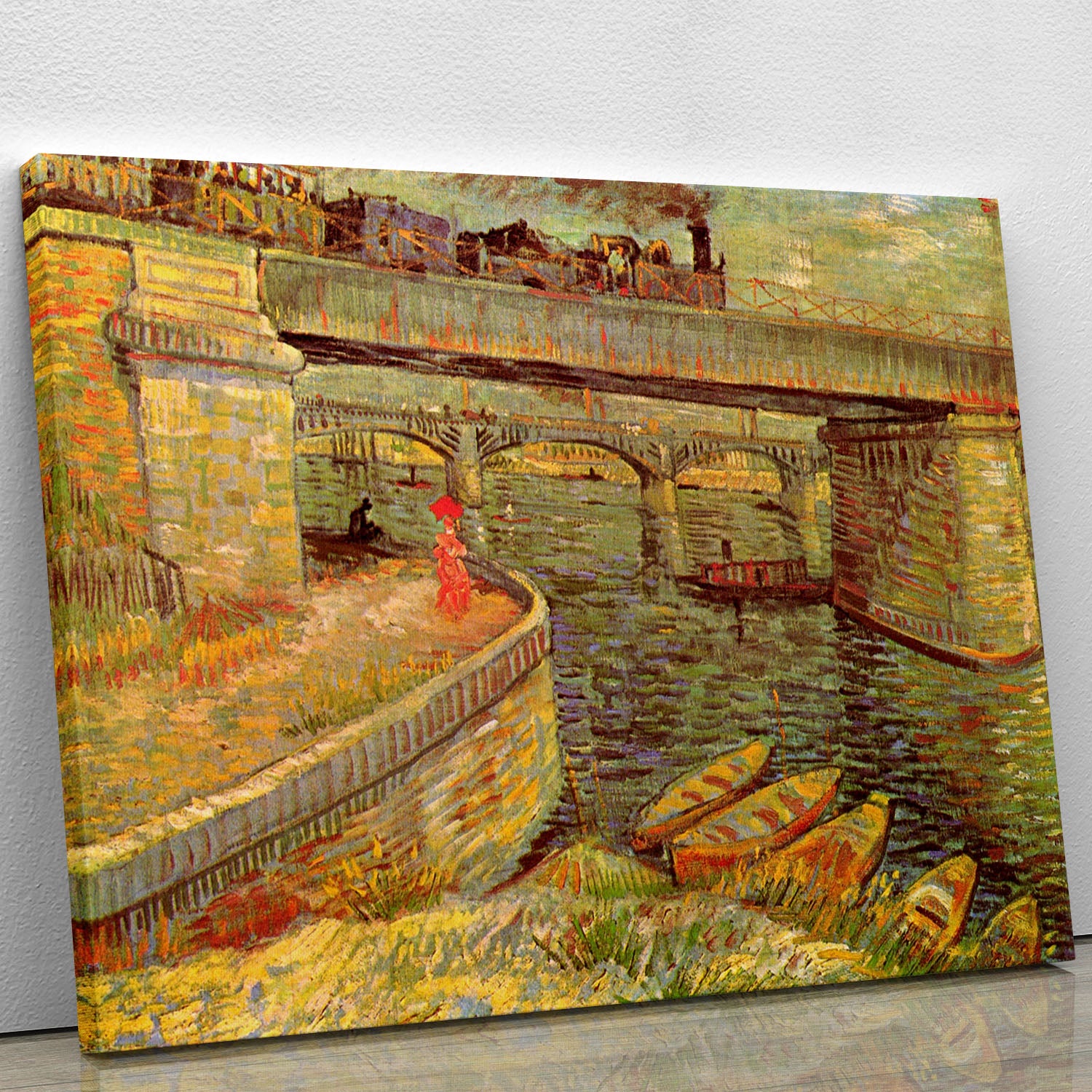 Bridges across the Seine at Asnieres by Van Gogh Canvas Print or Poster - Canvas Art Rocks - 1