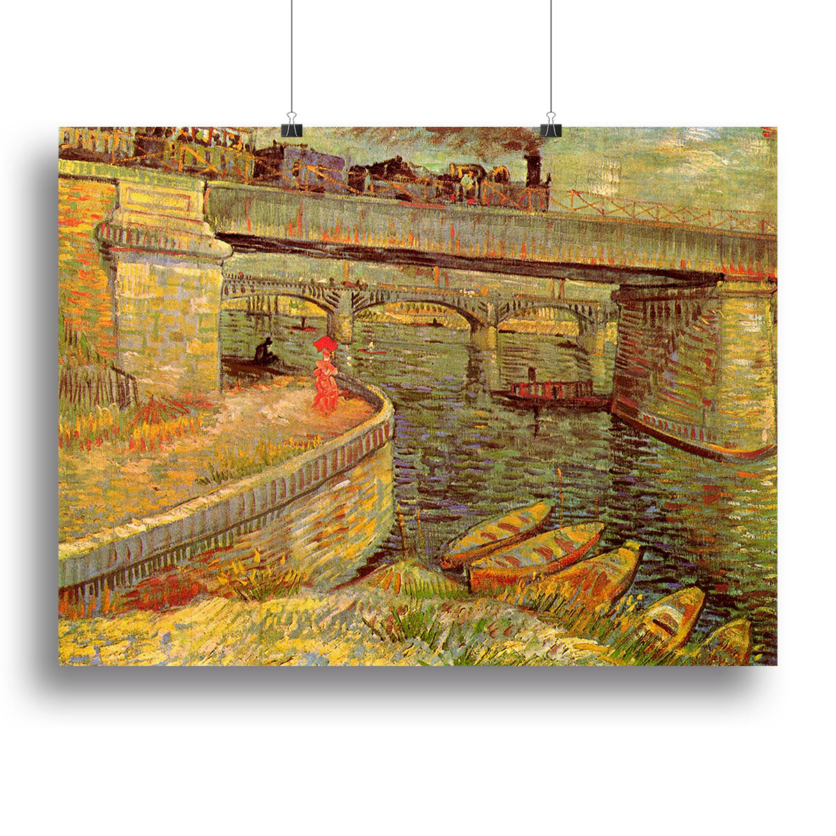 Bridges across the Seine at Asnieres by Van Gogh Canvas Print or Poster - Canvas Art Rocks - 2