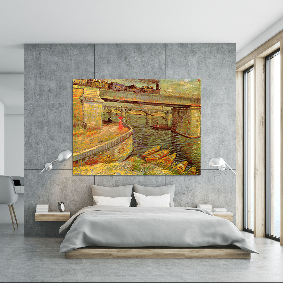 Bridges across the Seine at Asnieres by Van Gogh Canvas Print or Poster - Canvas Art Rocks - 5