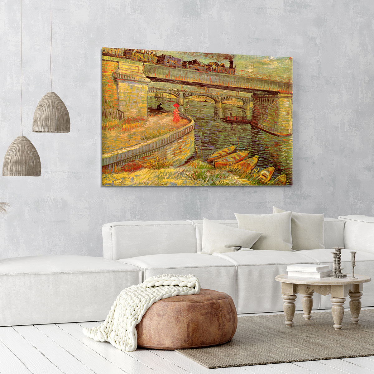 Bridges across the Seine at Asnieres by Van Gogh Canvas Print or Poster - Canvas Art Rocks - 6