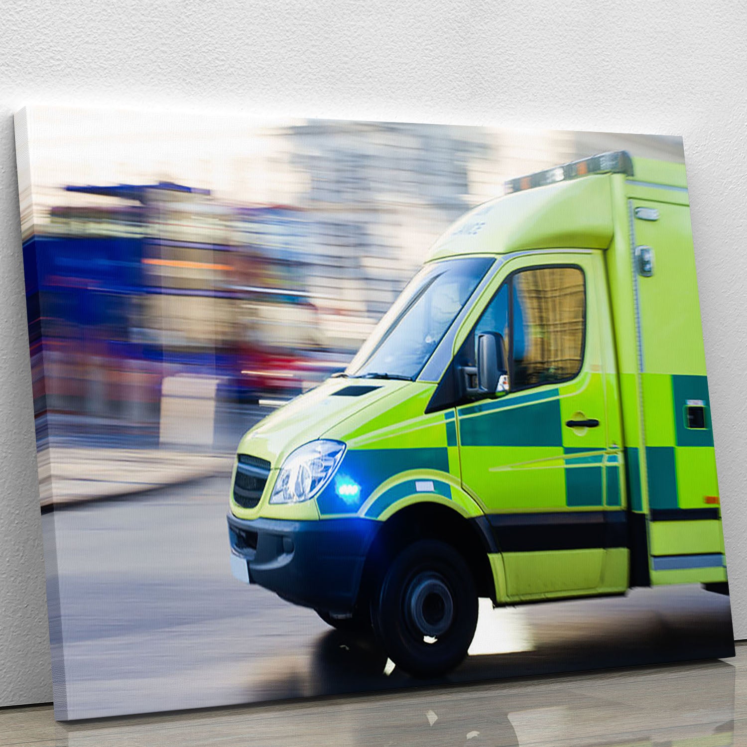 British ambulance in motion blur Canvas Print or Poster - Canvas Art Rocks - 1
