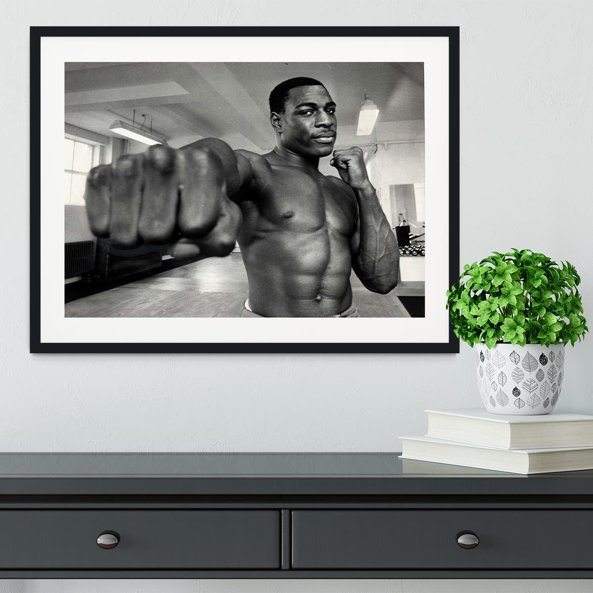 British boxer Frank Bruno Framed Print - Canvas Art Rocks - 1