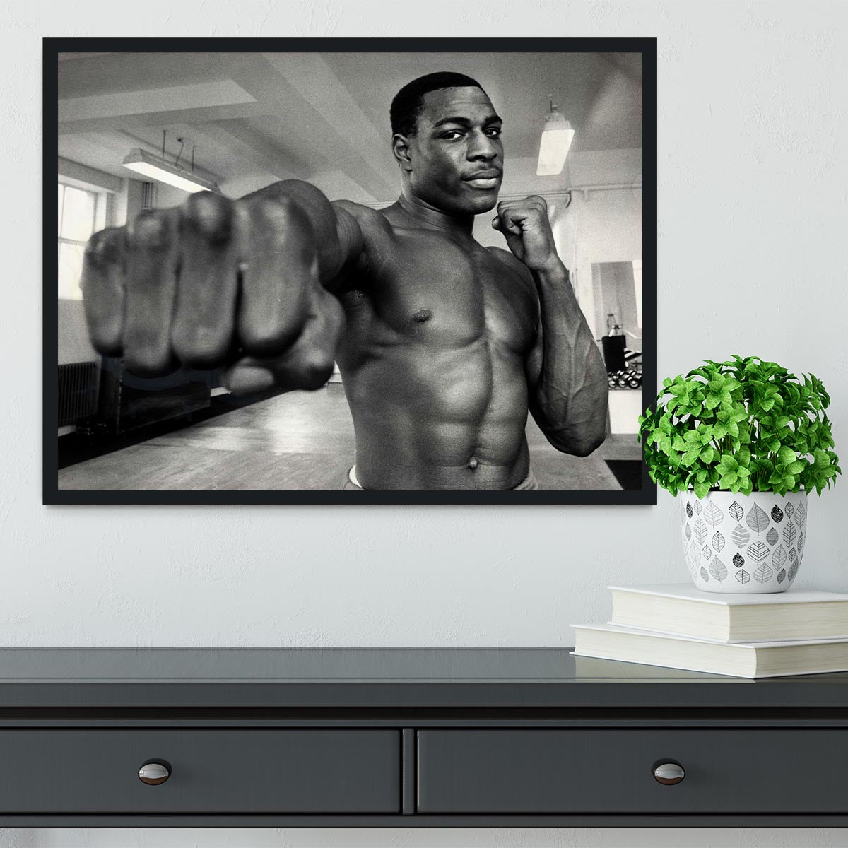 British boxer Frank Bruno Framed Print - Canvas Art Rocks - 2