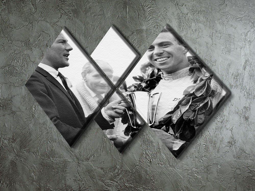 British racing drivers Jim Clark and Stirling Moss 4 Square Multi Panel Canvas - Canvas Art Rocks - 2