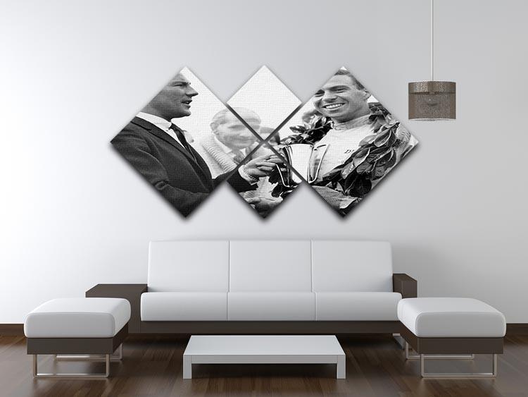 British racing drivers Jim Clark and Stirling Moss 4 Square Multi Panel Canvas - Canvas Art Rocks - 3