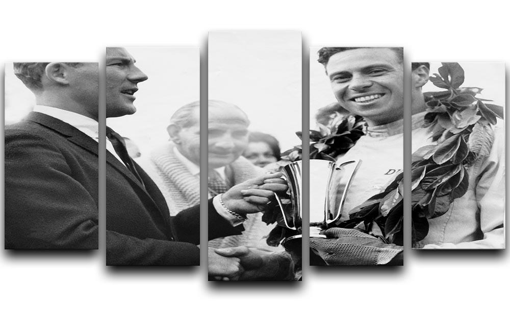 British racing drivers Jim Clark and Stirling Moss 5 Split Panel Canvas  - Canvas Art Rocks - 1