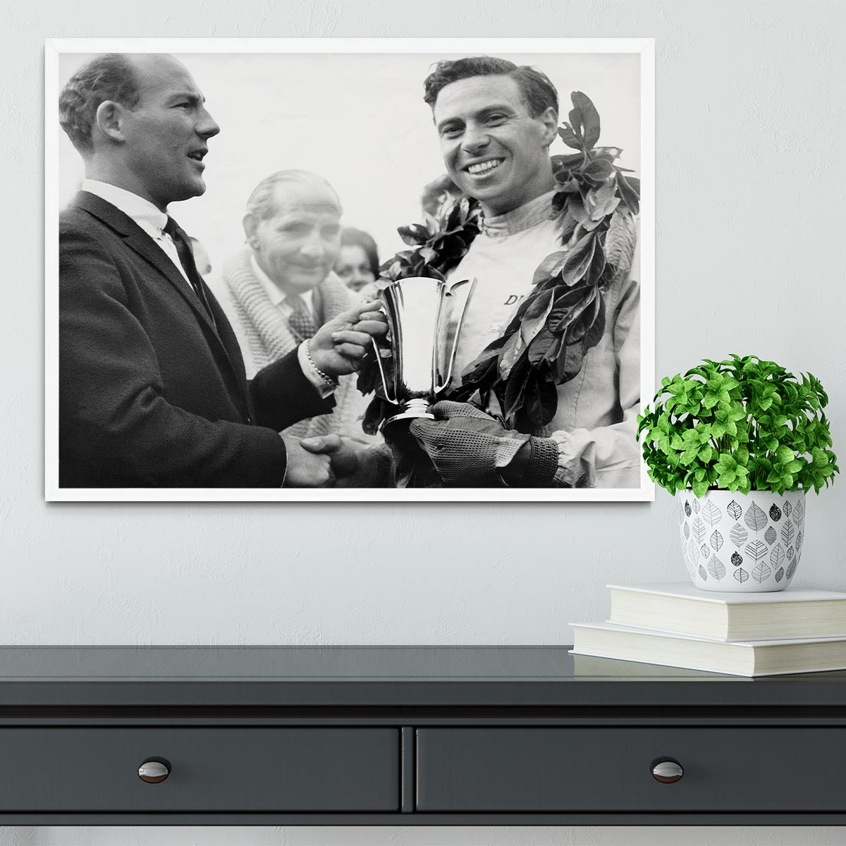 British racing drivers Jim Clark and Stirling Moss Framed Print - Canvas Art Rocks -6