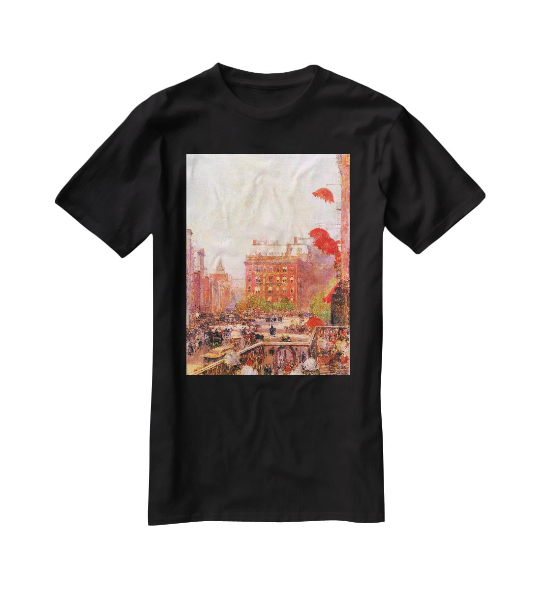 Broadway and Fifth Avenue by Hassam T-Shirt - Canvas Art Rocks - 1