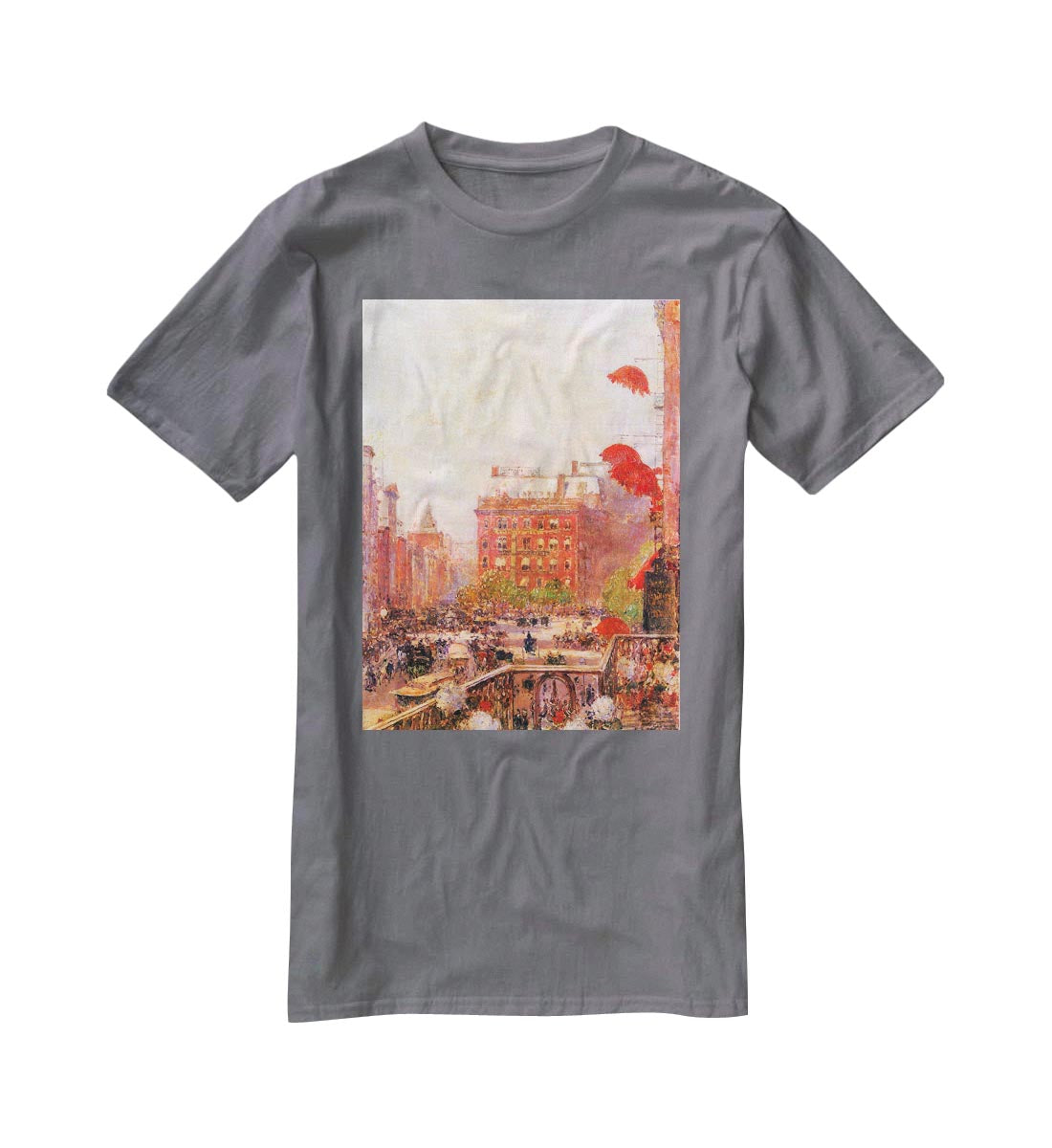 Broadway and Fifth Avenue by Hassam T-Shirt - Canvas Art Rocks - 3