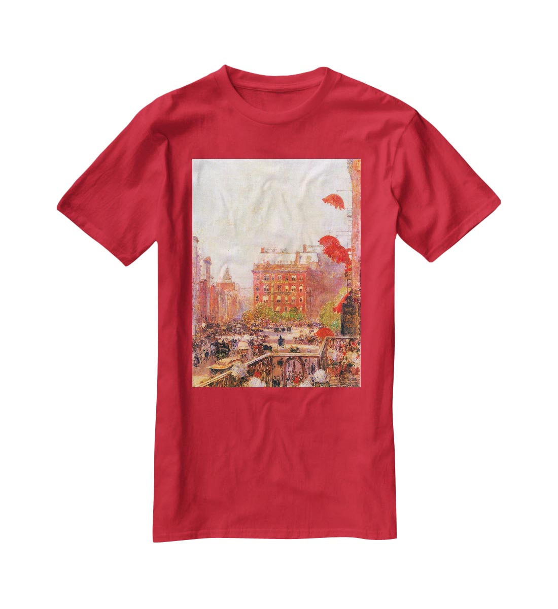 Broadway and Fifth Avenue by Hassam T-Shirt - Canvas Art Rocks - 4