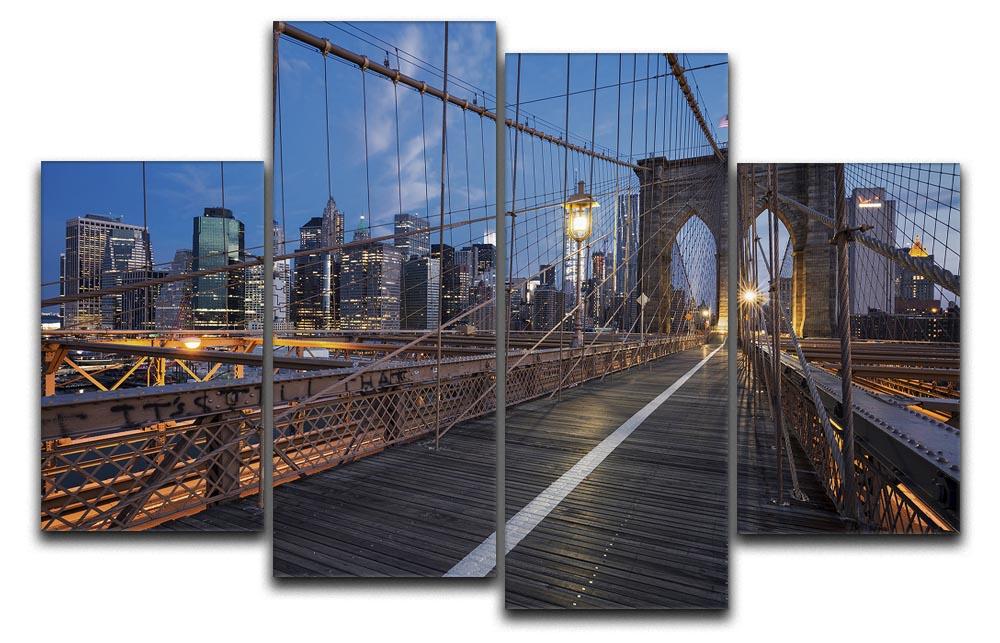 Brooklyn Bridge at sunrise 4 Split Panel Canvas  - Canvas Art Rocks - 1