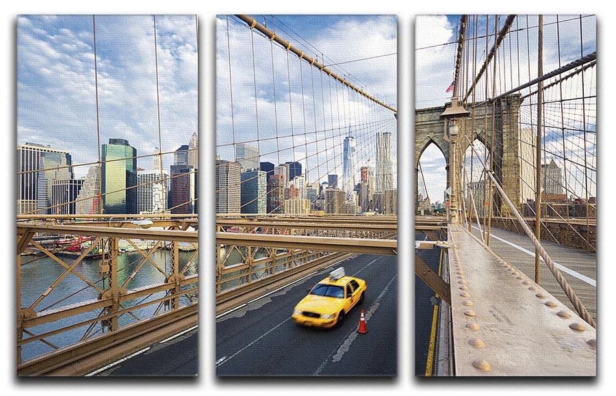 Brooklyn Bridge in New York City 3 Split Panel Canvas Print - Canvas Art Rocks - 1