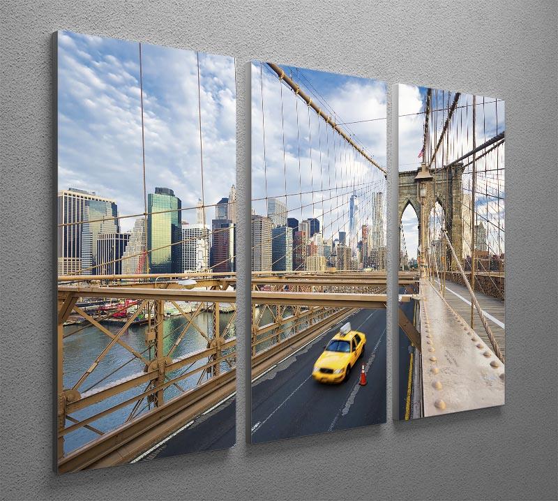 Brooklyn Bridge in New York City 3 Split Panel Canvas Print - Canvas Art Rocks - 2