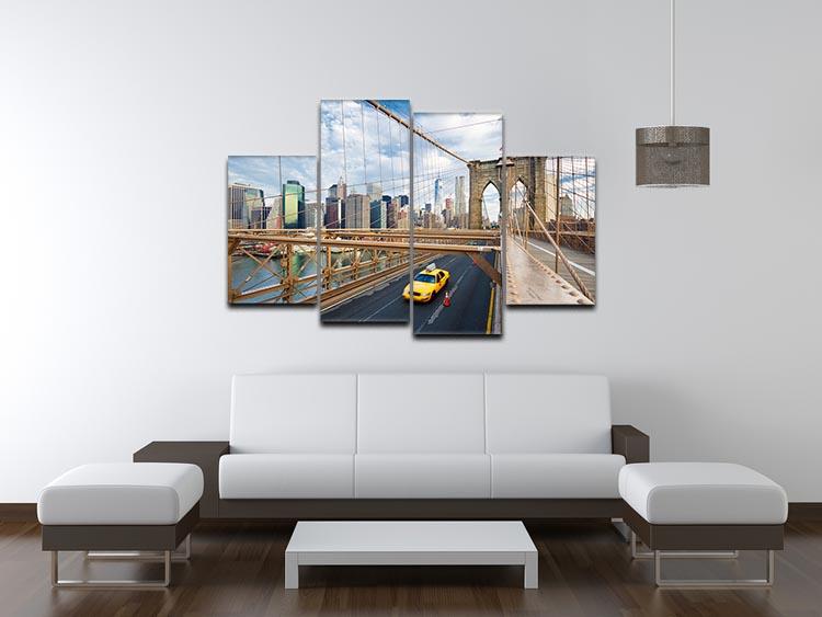 Brooklyn Bridge in New York City 4 Split Panel Canvas  - Canvas Art Rocks - 3