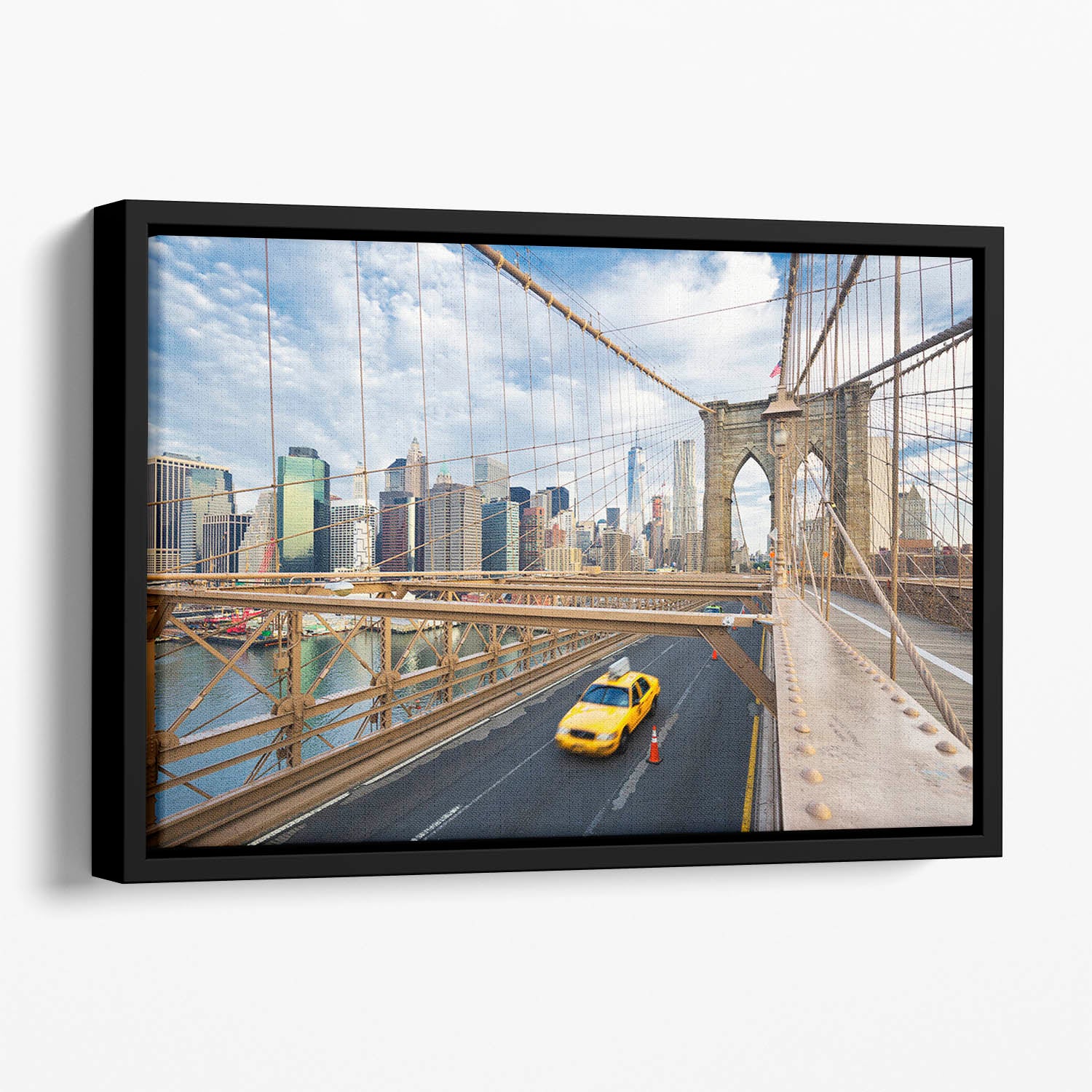 Brooklyn Bridge in New York City Floating Framed Canvas