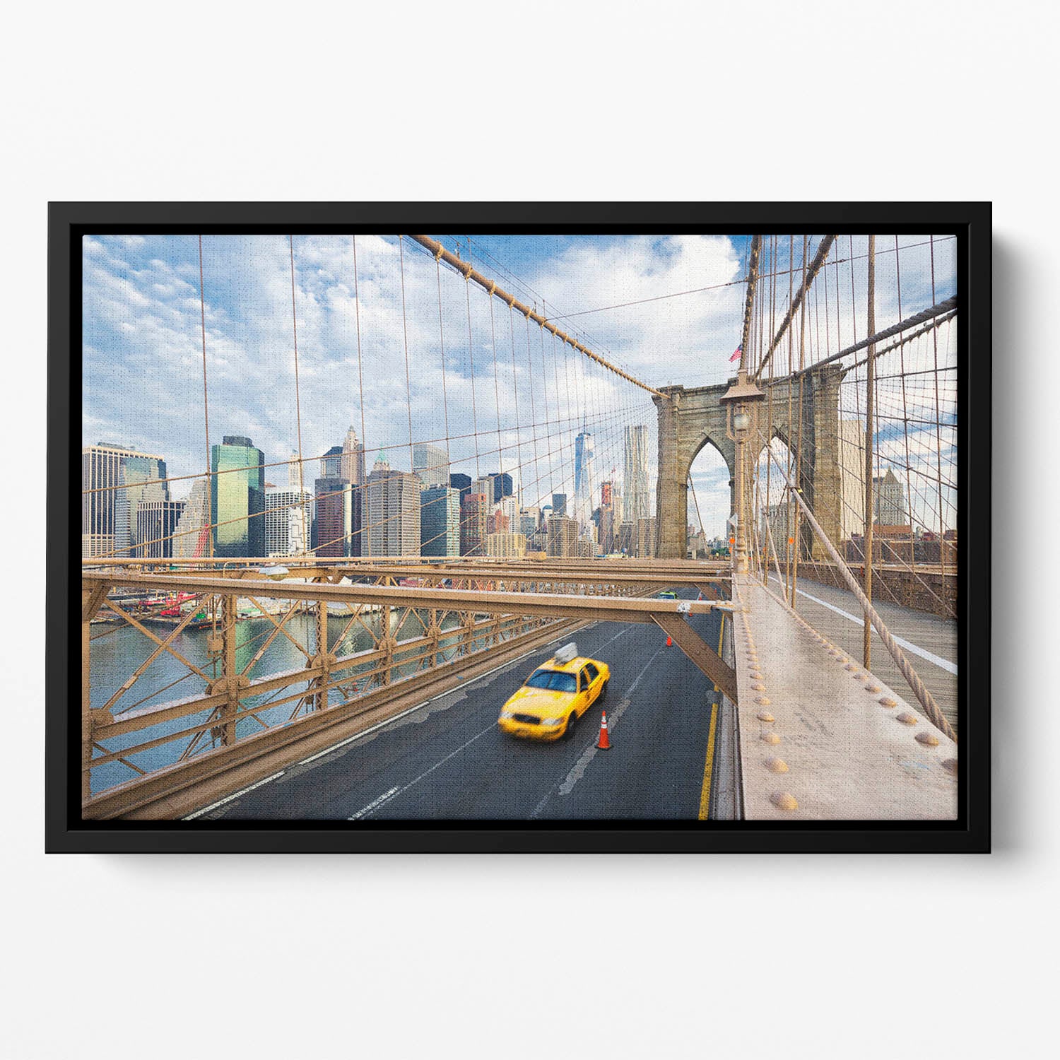 Brooklyn Bridge in New York City Floating Framed Canvas