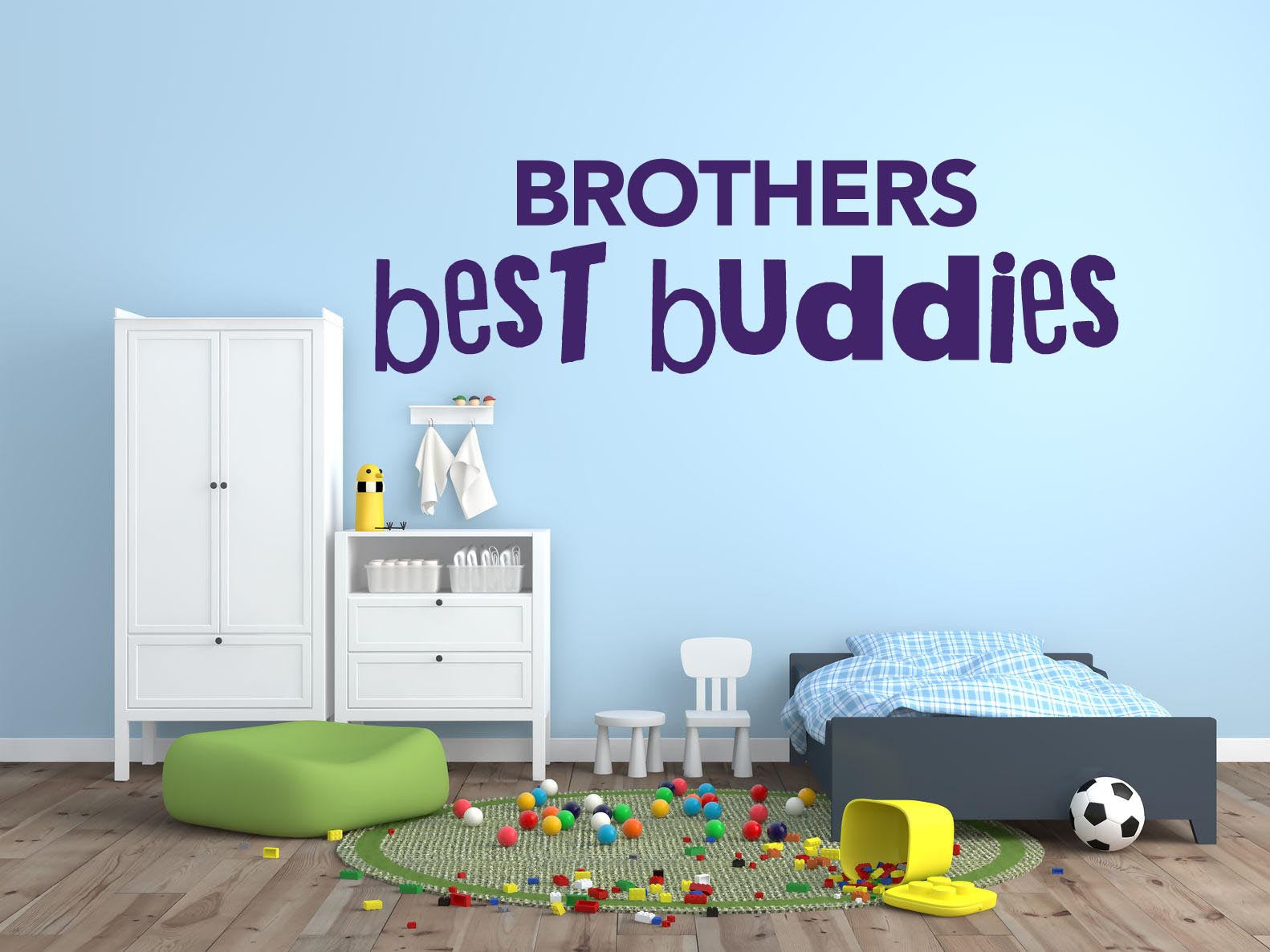 Brothers Best Buddies Wall Sticker - Canvas Art Rocks - 1