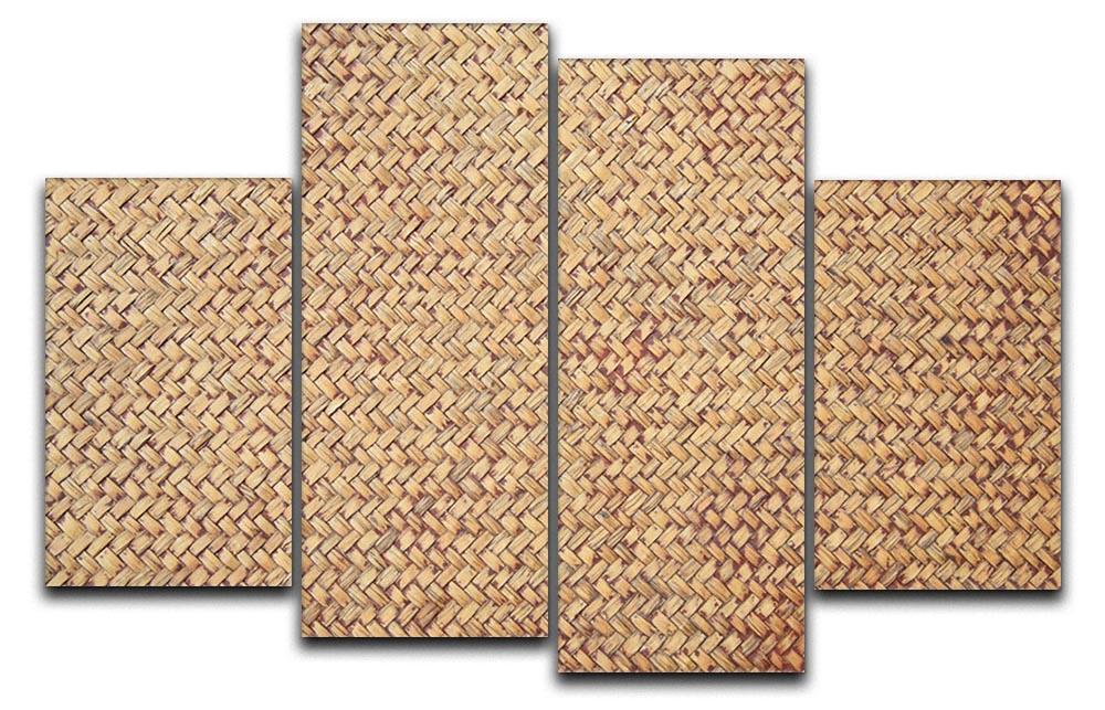 Brown rattan weave 4 Split Panel Canvas  - Canvas Art Rocks - 1