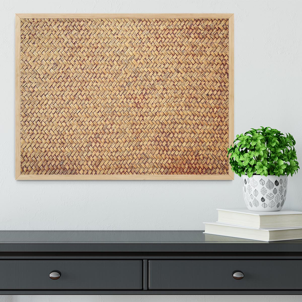 Brown rattan weave Framed Print - Canvas Art Rocks - 4
