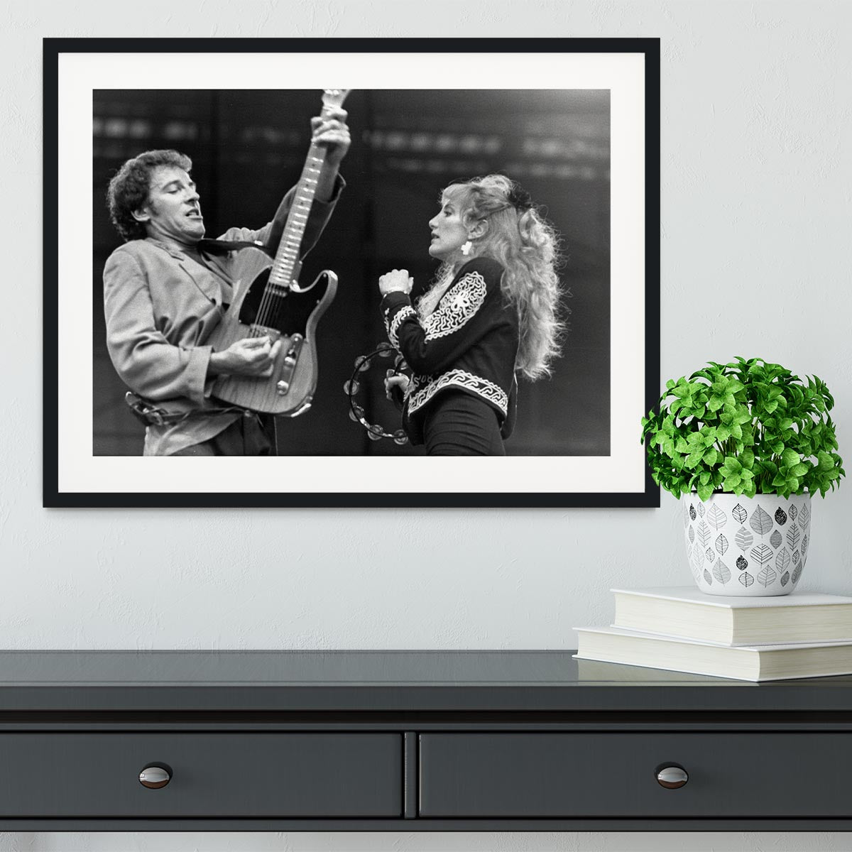 Bruce Springsteen and Patti Scialfa Framed Print - Canvas Art Rocks - 1