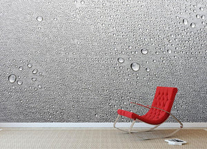Brushed metal surface with water Wall Mural Wallpaper - Canvas Art Rocks - 2