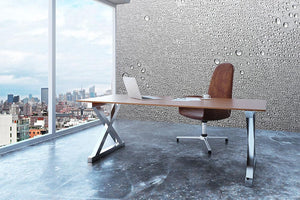 Brushed metal surface with water Wall Mural Wallpaper - Canvas Art Rocks - 3