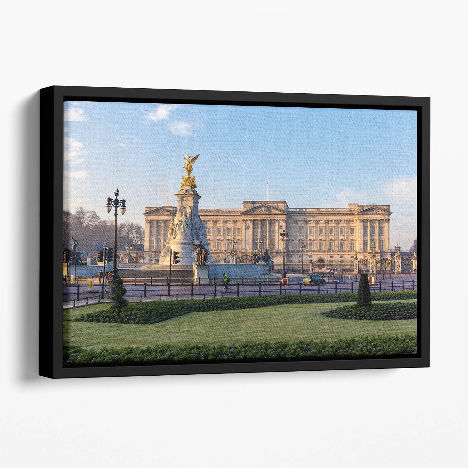 Buckingham palace in early winter morning Floating Framed Canvas