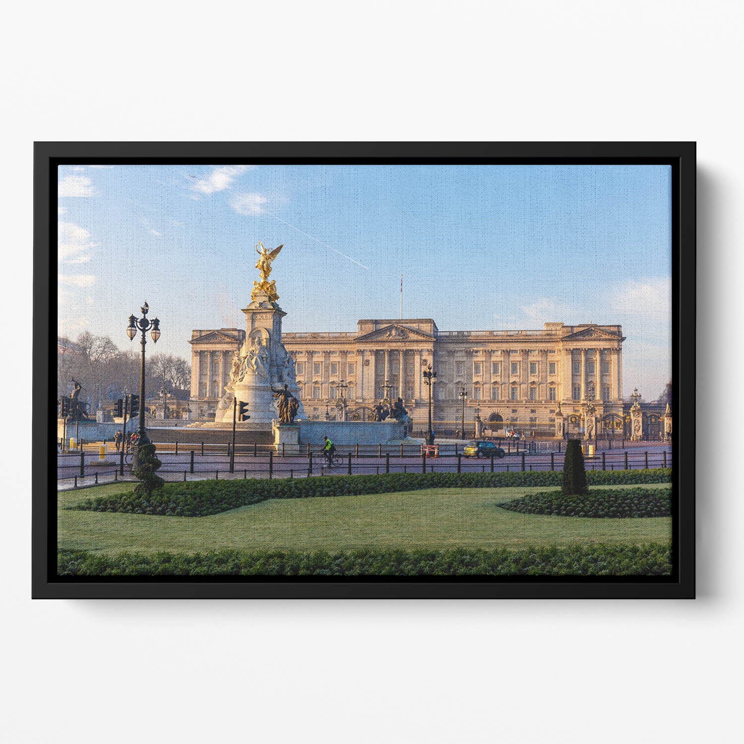 Buckingham palace in early winter morning Floating Framed Canvas