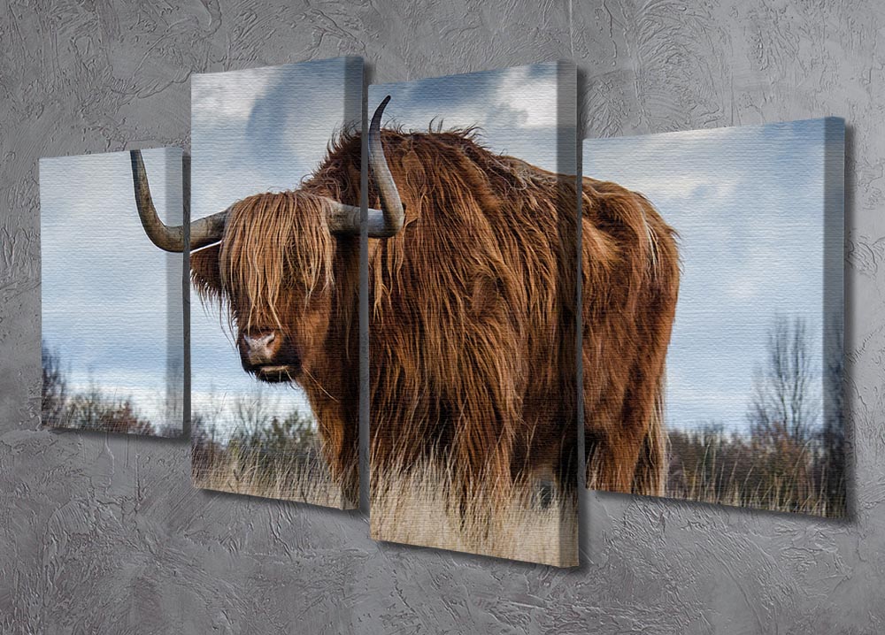 Bull 4 Split Panel Canvas