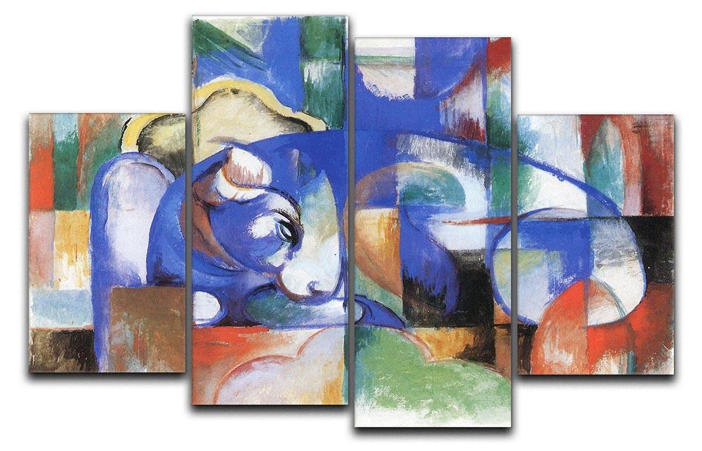 Bull by Franz Marc 4 Split Panel Canvas  - Canvas Art Rocks - 1