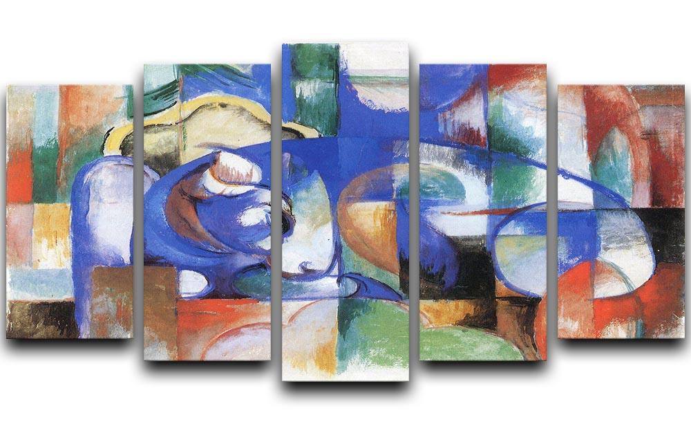 Bull by Franz Marc 5 Split Panel Canvas  - Canvas Art Rocks - 1