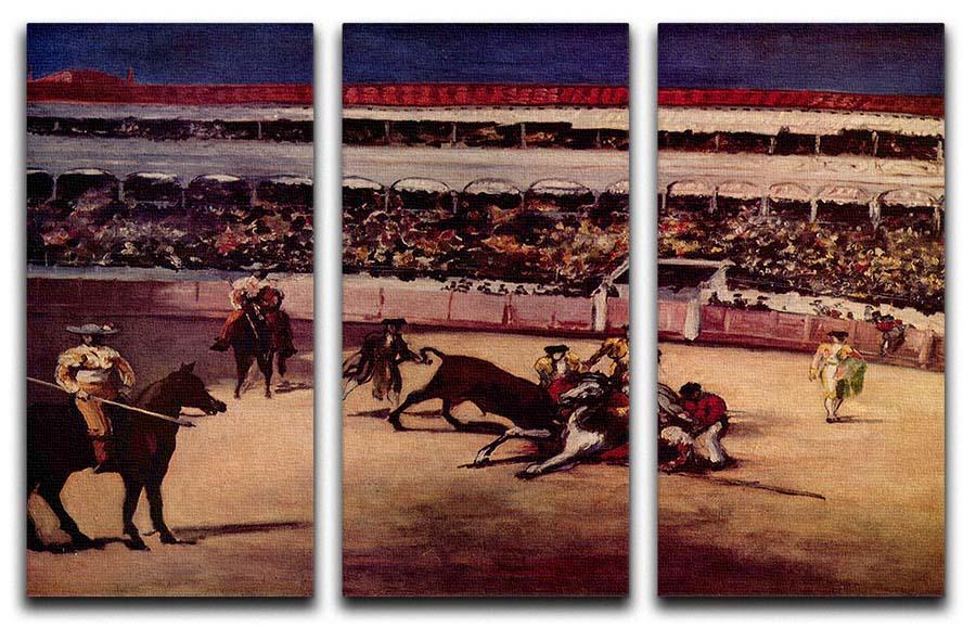 Bullfight by Manet 3 Split Panel Canvas Print - Canvas Art Rocks - 1