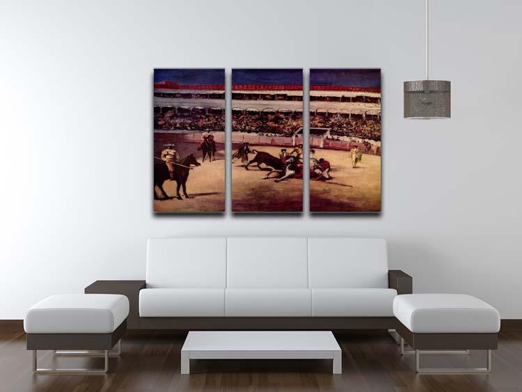 Bullfight by Manet 3 Split Panel Canvas Print - Canvas Art Rocks - 3