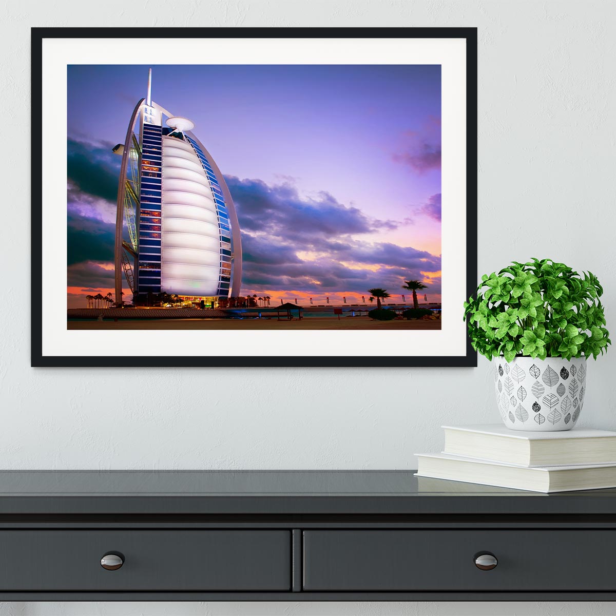 Burj Al Arab hotel Framed Print - Canvas Art Rocks - 1