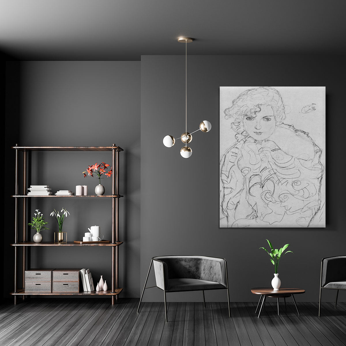 Bust of a woman by Klimt Canvas Print or Poster - Canvas Art Rocks - 5