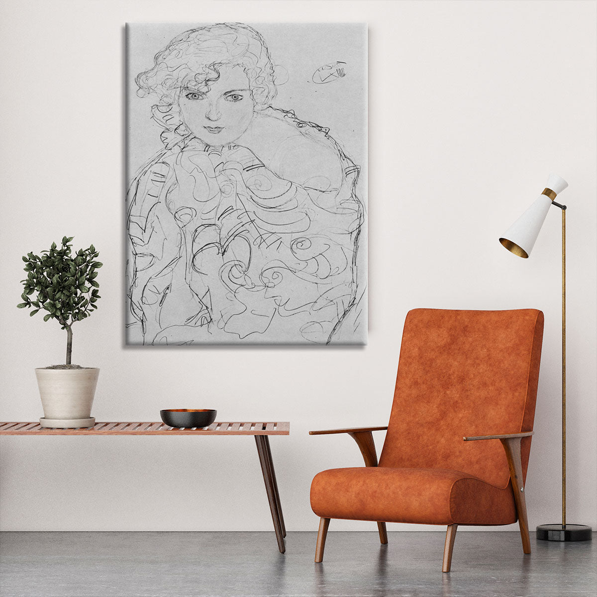 Bust of a woman by Klimt Canvas Print or Poster - Canvas Art Rocks - 6