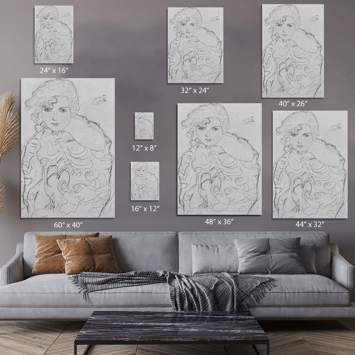 Bust of a woman by Klimt Canvas Print or Poster - Canvas Art Rocks - 7