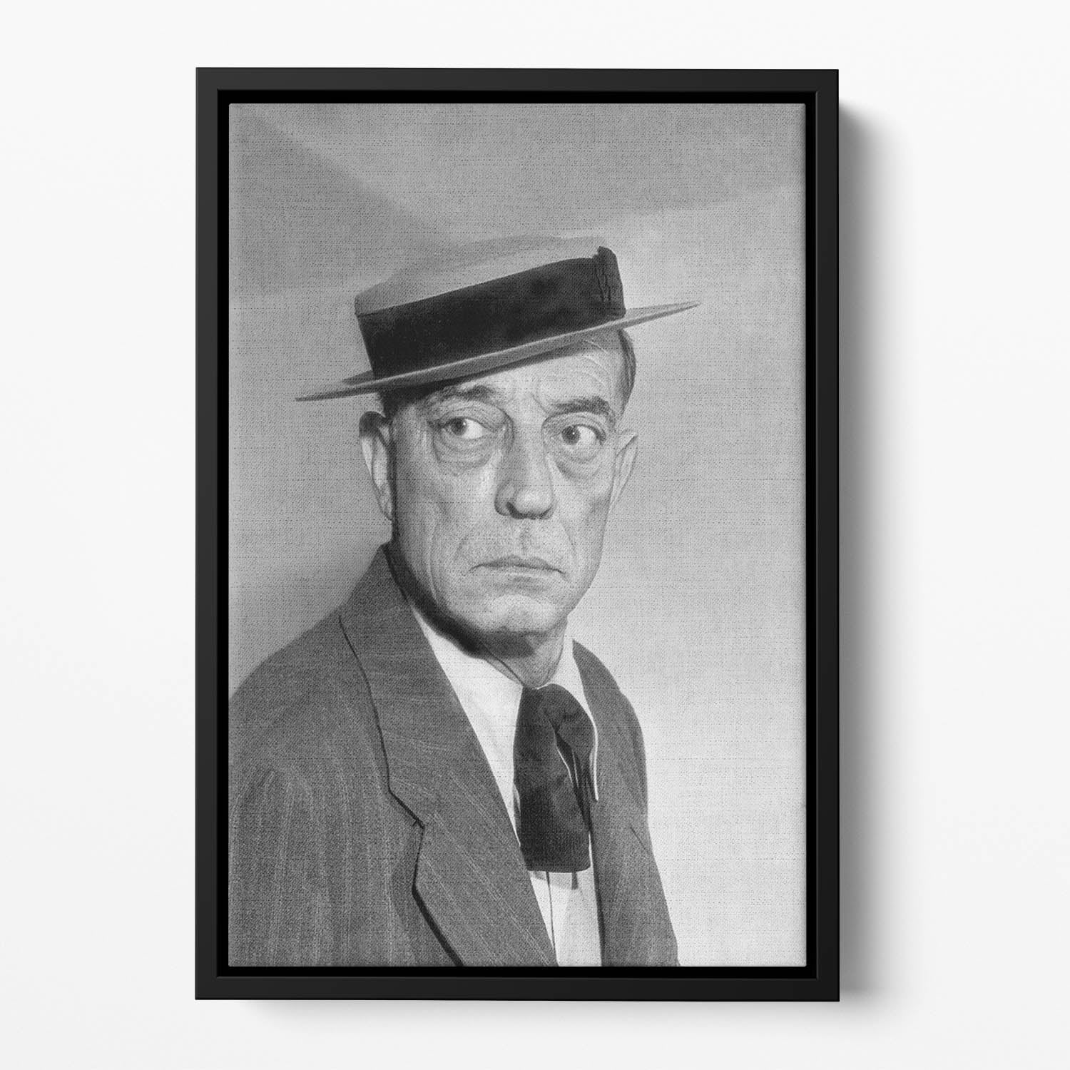 Buster Keaton Floating Framed Canvas
