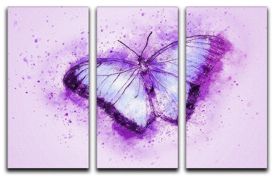 Butterfly Painting 3 Split Panel Canvas Print - Canvas Art Rocks - 1