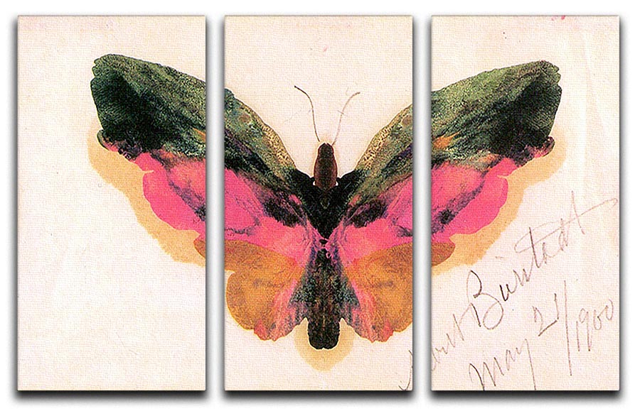 Butterfly by Bierstadt 3 Split Panel Canvas Print - Canvas Art Rocks - 1