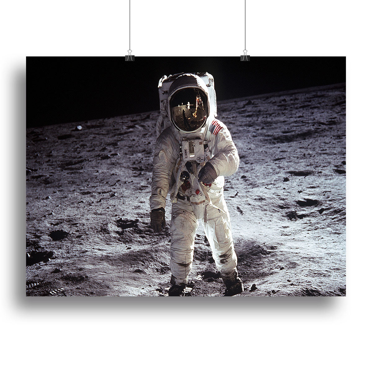 Buzz Aldrin Astronaut Man On Moon Canvas Print or Poster - Canvas Art Rocks - 2
