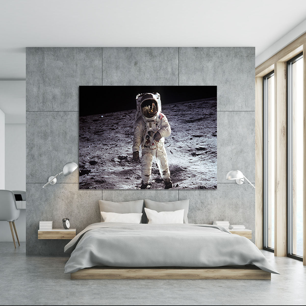 Buzz Aldrin Astronaut Man On Moon Canvas Print or Poster - Canvas Art Rocks - 5