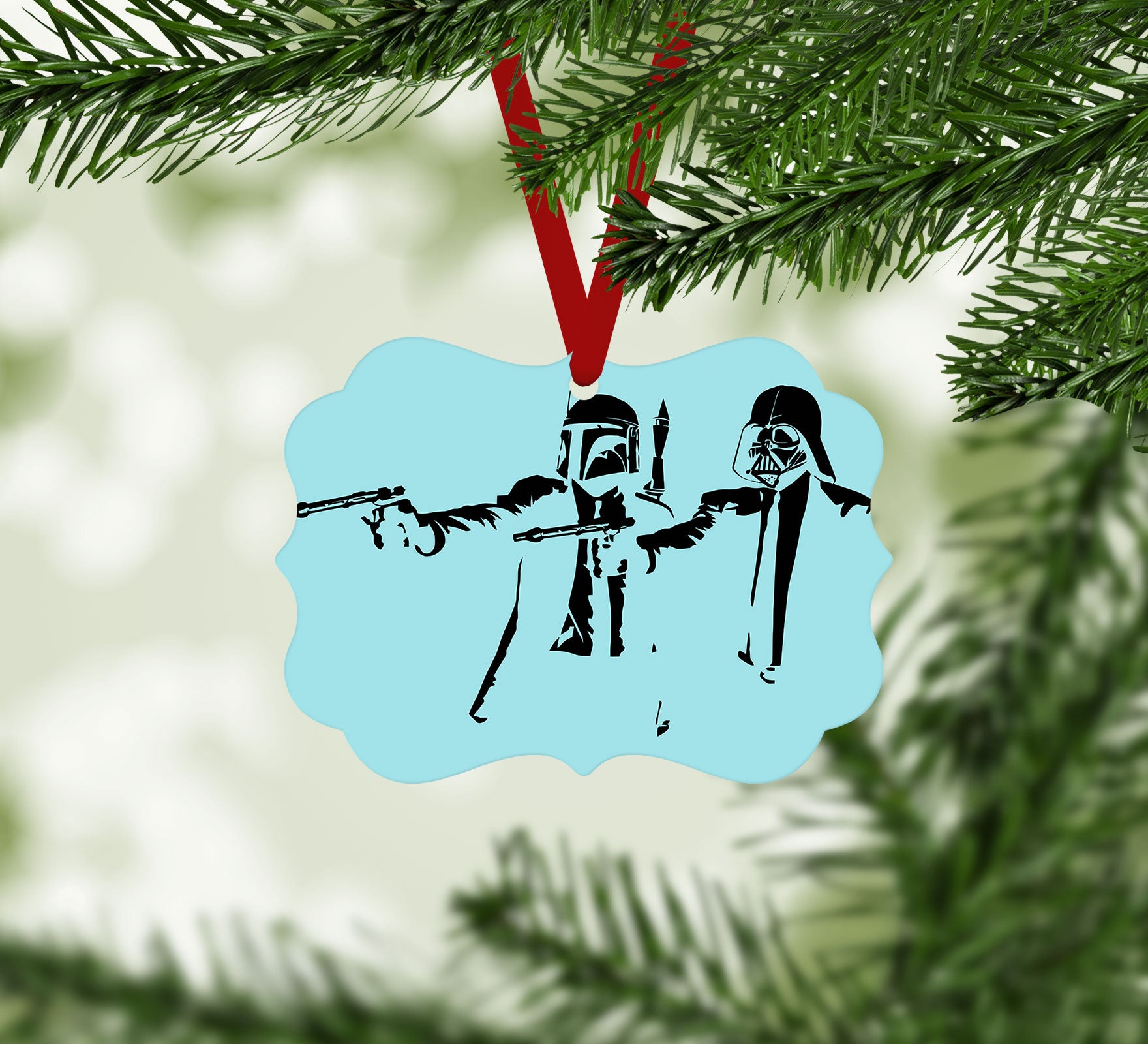 Banksy Pulp Fiction Star Wars Christmas Ornament