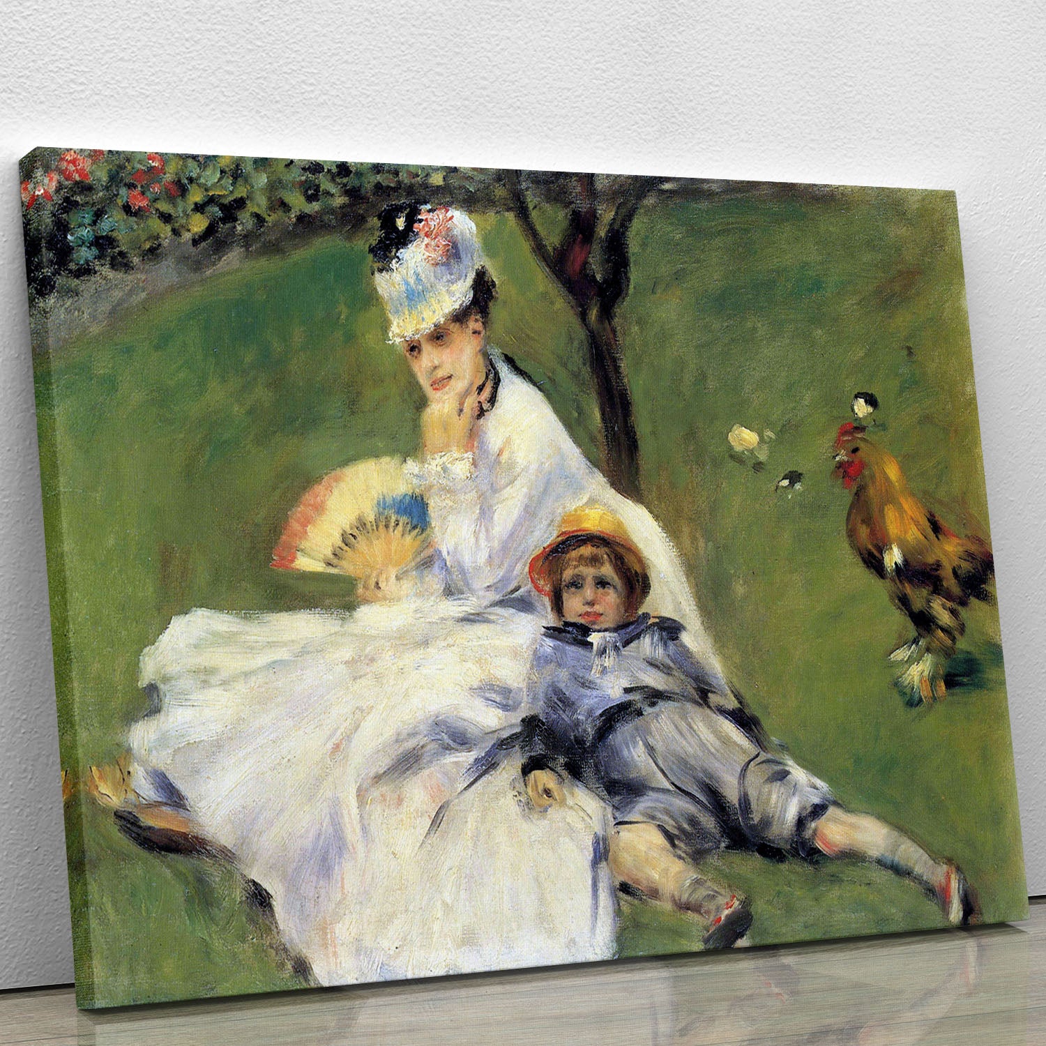 Camille Monet and her son Jean in the garden of Argenteuil by Renoir Canvas Print or Poster - Canvas Art Rocks - 1